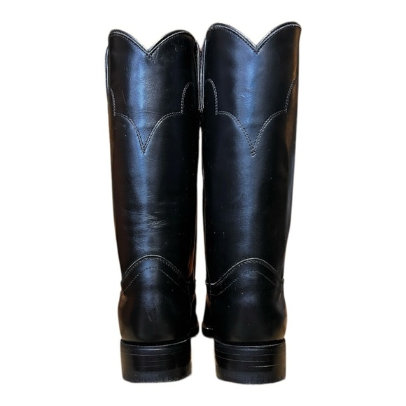 TONY LAMA Black Leather Western Roper Cowgirl Boots Rodeo Style 7501L sz 4B - Picture 3 of 10